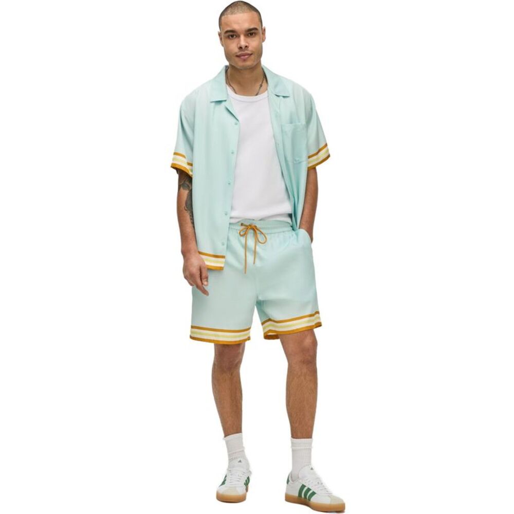 Mode Of One Mens Striped-Trim Pull-On Casual Bermuda Shorts, NWT